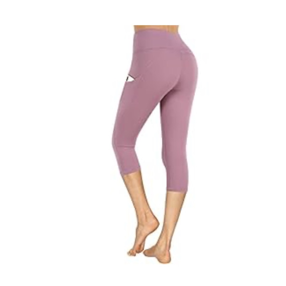 XL Worn Once Women's Mauve Capri Leggings with Pockets
